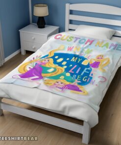 Hot Disney Long Hair Princess Rapunzel Princess Blanket Fleece Customized Blanket - Image 3