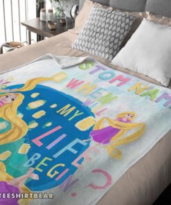 Hot Disney Long Hair Princess Rapunzel Princess Blanket Fleece Customized Blanket - Image 4