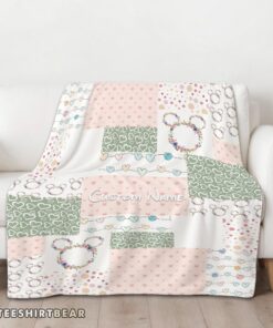 Hot Disney Mickey Logo Heart Texture Blanket Fleece Customized Blanket - Image 3