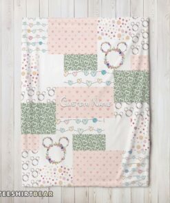 Hot Disney Mickey Logo Heart Texture Blanket Fleece Customized Blanket