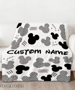 Hot Disney Mickey Logo Texture Blanket Fleece Customized Blanket - Image 3
