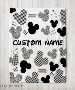 Hot Disney Mickey Logo Texture Blanket Fleece Customized Blanket