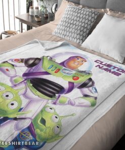 Hot Disney Pixar Buzz Lightyear And The Little Green Men Fleece Customized Blanket - Image 4