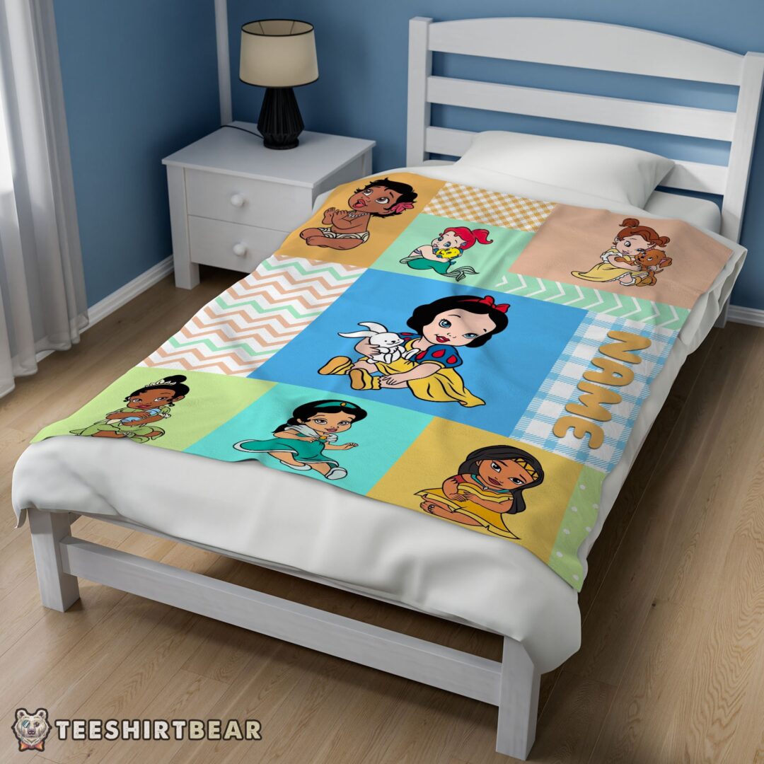 hot-disney-princess-baby-princess-blanket-fleece-customized-blanket-mk-02 Hot Disney Princess Baby Princess Blanket Fleece Customized Blanket - Image 3