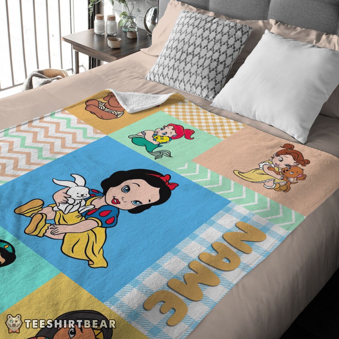 hot-disney-princess-baby-princess-blanket-fleece-customized-blanket-mk-03 Hot Disney Princess Baby Princess Blanket Fleece Customized Blanket - Image 4