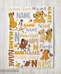 Hot Disney Simba Timon Pumbaa The Lion King Blanket Fleece Customized Blanket
