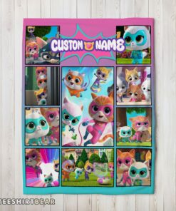 Hot Disney SuperKitties Paw Power Squad Collage Blanket Fleece Customized Blanket