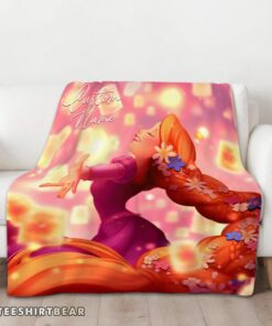Hot Disney Tangled Rapunzel Lanterns Of Light Blanket Fleece Customized Blanket - Image 3