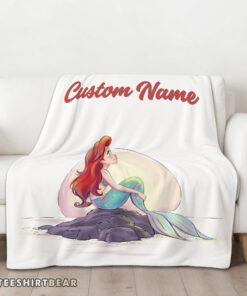 Hot Disney The Little Mermaid Delicate And Painterly Blanket Fleece Customized Blanket - Image 3