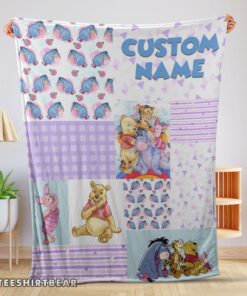 Hot Disney Winnie The Pooh Friends Collage Poster Blanket Fleece Customized Blanket