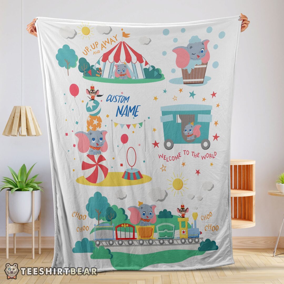 hot-dumbo-personalized-minky-blanket-circus-elephant-nursery-blanket-fleece-customized-blanket-mk-01 Hot Dumbo Personalized Minky Blanket Circus Elephant Nursery Blanket Fleece Customized Blanket