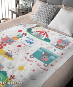 Hot Dumbo Personalized Minky Blanket Circus Elephant Nursery Blanket Fleece Customized Blanket - Image 4