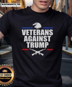 Hot Eagle Veterans Against Trump T-Shirt featuring bold graphics and a patriotic design for veteran activism.