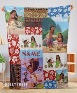 Hot Good Disney Cartoon Moana Family With Friends Blanket Fleece Customized Blanket