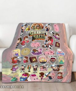 Hot Gravity Falls Dipper Mabel & Waddles Sticker Collage Blanket Fleece Customized Blanket - Image 3