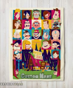 Hot Gravity Falls Mystery Shack Characters Collage Blanket Fleece Customized Blanket