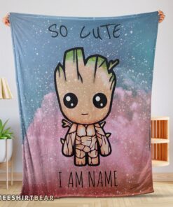 Hot Marvel SuperHero Baby Groot And Friends Birthday Cute Blanket Fleece Customized Blanket