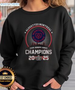Hot Montreal Alouettes 112E Grey Cup Champions 2025 sweatshirt featuring a stylish city skyline design.