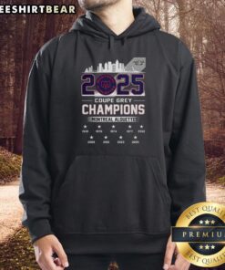 Hot Montreal Alouettes Grey Cup Champions 2025 hoodie featuring the city skyline, perfect for fans and collectors.