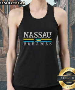 Vintage tank top souvenir featuring the Nassau Bahamas flag, perfect for travel and vacation enthusiasts.