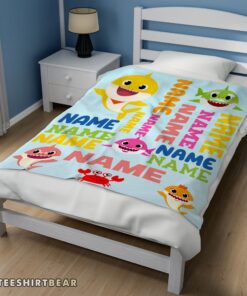 Hot Personalized Baby Shark Blanket Fleece Customized Blanket - Image 3