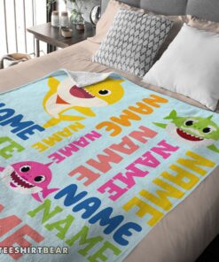 Hot Personalized Baby Shark Blanket Fleece Customized Blanket - Image 4