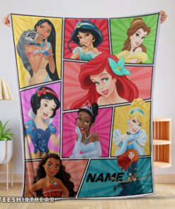 Hot Personalized Disney Princess Blanket Fleece Customized Blanket