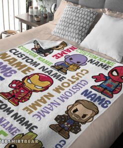 Hot Personalized Marvel Superheroes And Thanos Blanket Fleece Customized Blanket - Image 4