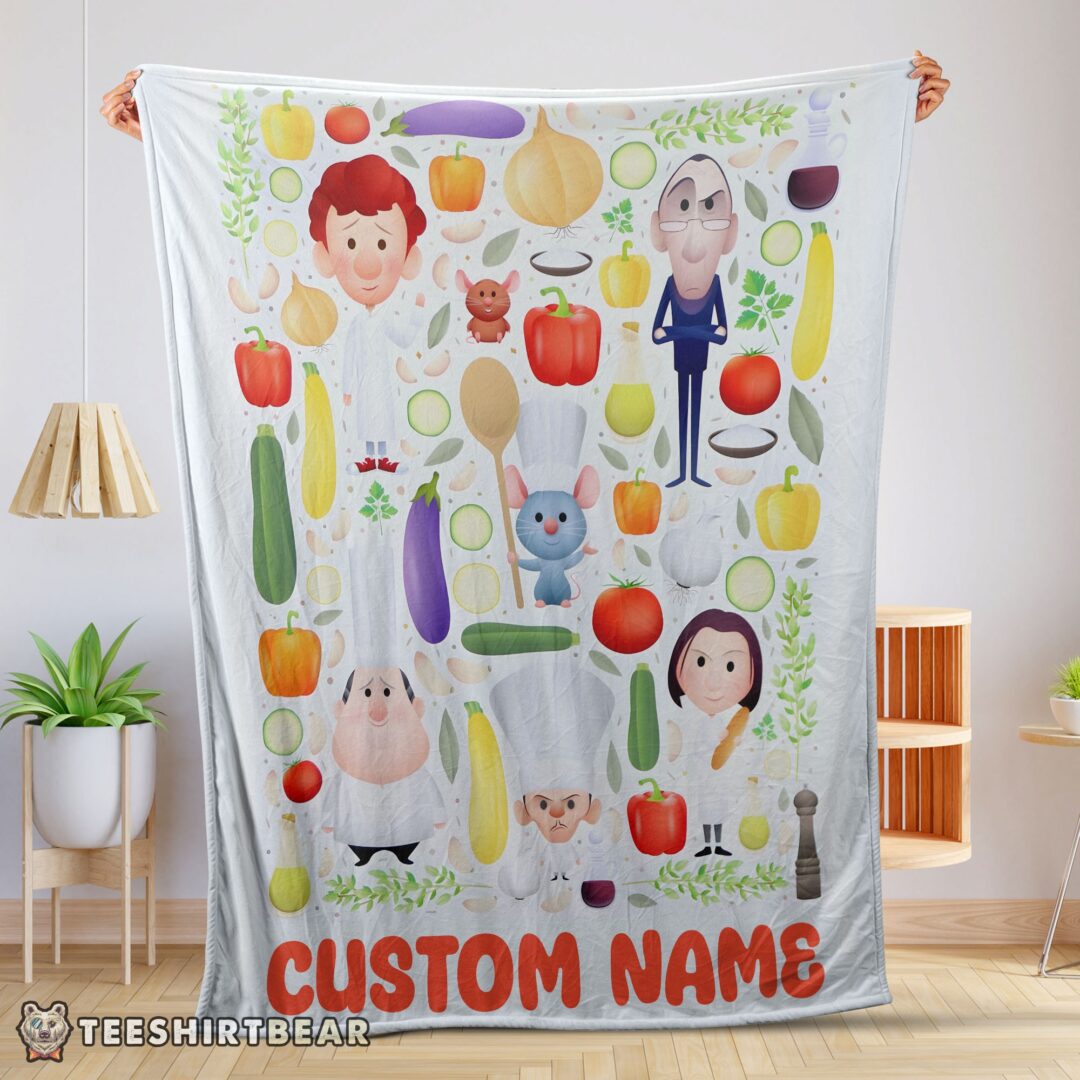 hot-pixar-ratatouille-chief-cute-chibi-character-vegetable-blanket-fleece-customized-blanket-mk-01-1 Hot Pixar Ratatouille Chief Cute Chibi Character Vegetable Blanket Fleece Customized Blanket