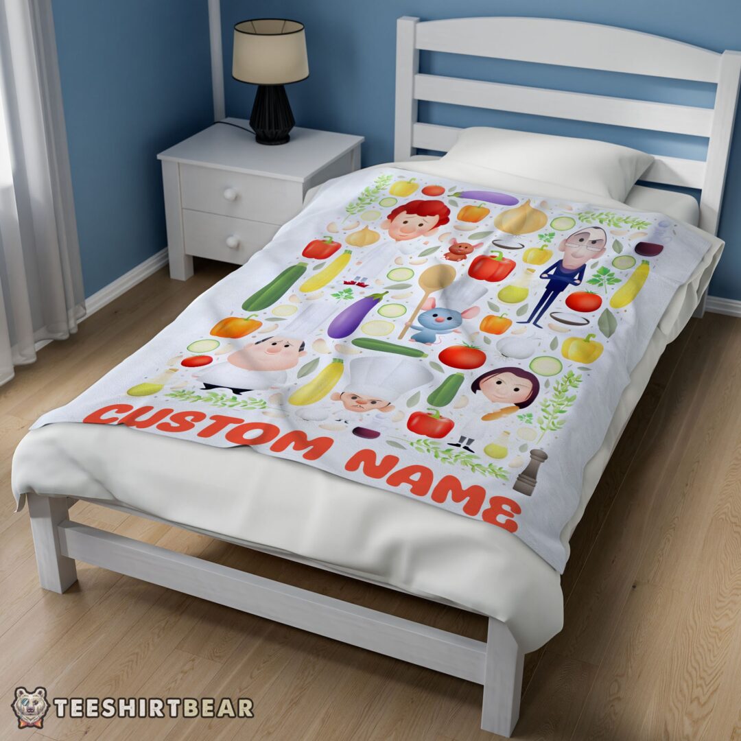 hot-pixar-ratatouille-chief-cute-chibi-character-vegetable-blanket-fleece-customized-blanket-mk-02 Hot Pixar Ratatouille Chief Cute Chibi Character Vegetable Blanket Fleece Customized Blanket - Image 3