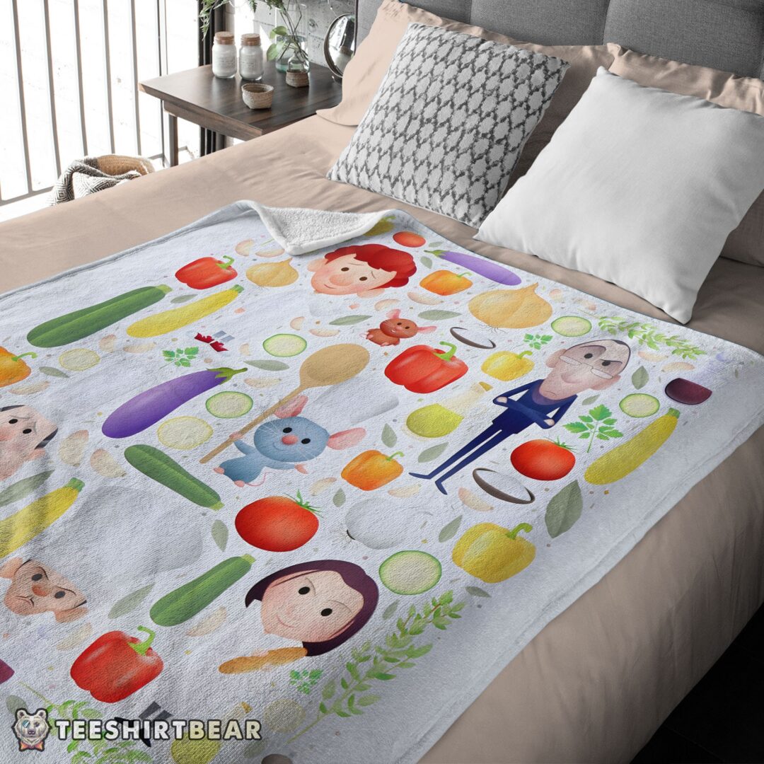 hot-pixar-ratatouille-chief-cute-chibi-character-vegetable-blanket-fleece-customized-blanket-mk-03 Hot Pixar Ratatouille Chief Cute Chibi Character Vegetable Blanket Fleece Customized Blanket - Image 4
