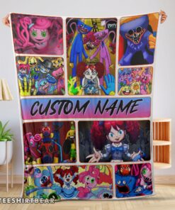 Hot Poppy Playtime Miss Poppy With Friends Horror Blanket Fleece Customized Blanket