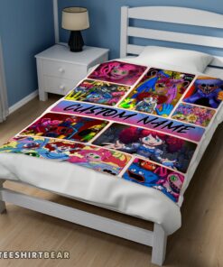 Hot Poppy Playtime Miss Poppy With Friends Horror Blanket Fleece Customized Blanket - Image 3