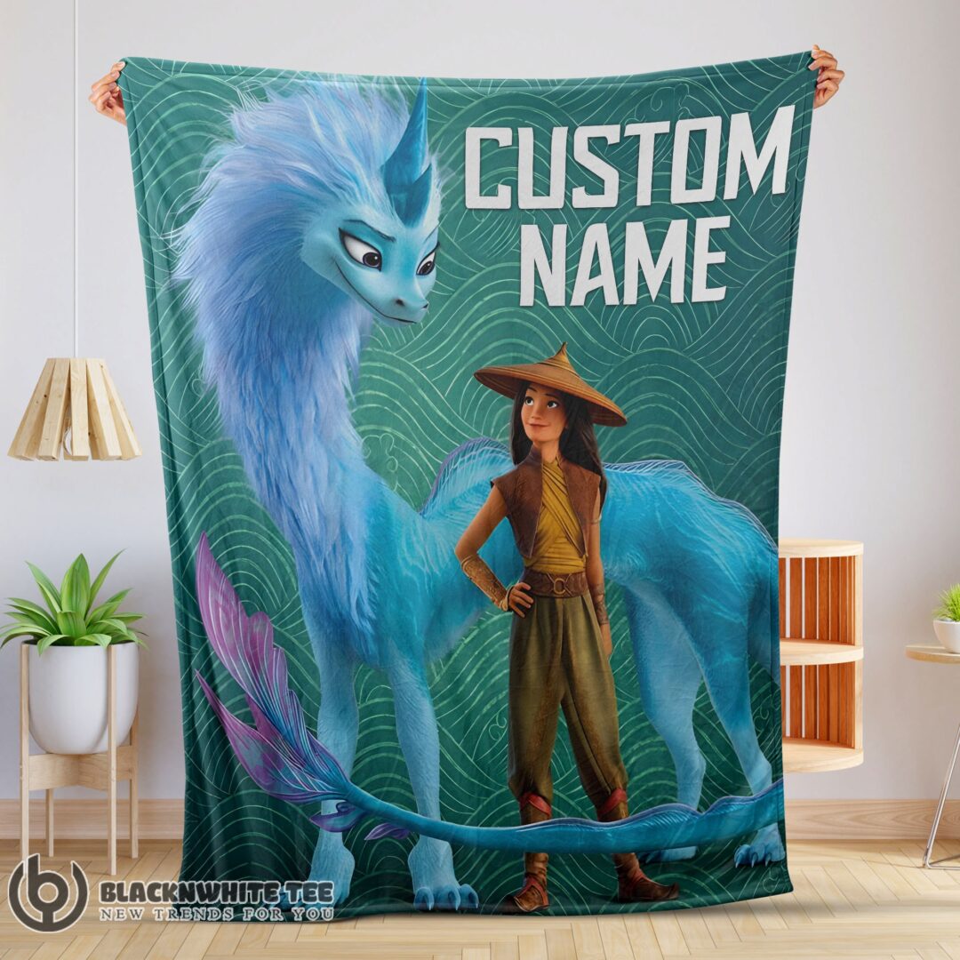 Hot Premium Disney Cartoon Retro Raya And The Last Dragon Blanket Fleece Customized Blanket-mk-01 (1)