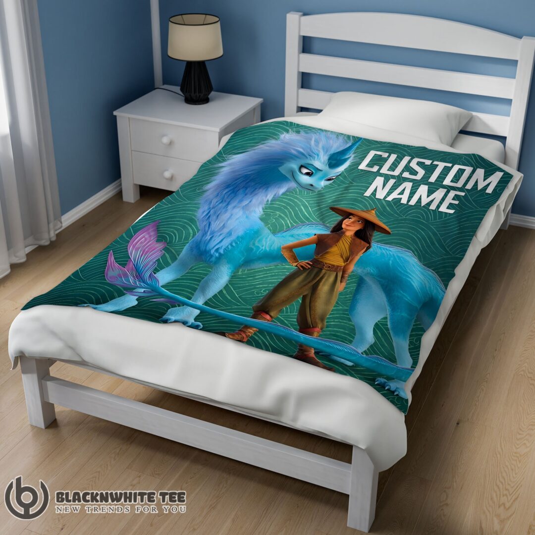 Hot Premium Disney Cartoon Retro Raya And The Last Dragon Blanket Fleece Customized Blanket-mk-01 (2)