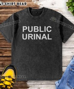 Hot public urinal washed t-shirt design featuring bold graphics and vibrant colors, perfect for urban fashion enthusiasts.