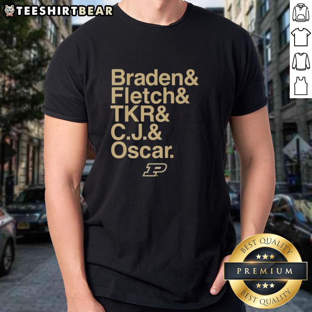 hot-purdue-boilermakers-ampersand-stars-2025-26-braden-fletch-tkr-c-j-and-oscar-t-shirt-1 Alt Text: Hot Purdue Boilermakers T-shirt featuring ampersand stars, Braden Fletch, Tkr, C.J. and Oscar for 2025-26 season.