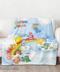 Hot Rainbow Care Bears Character Sky Blanket Fleece Customized Blanket - Image 3