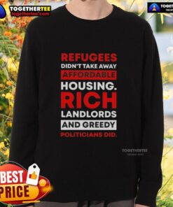 Hot refugees didn't take away affordable housing; rich landlords and greedy politicians did sweatshirt design.