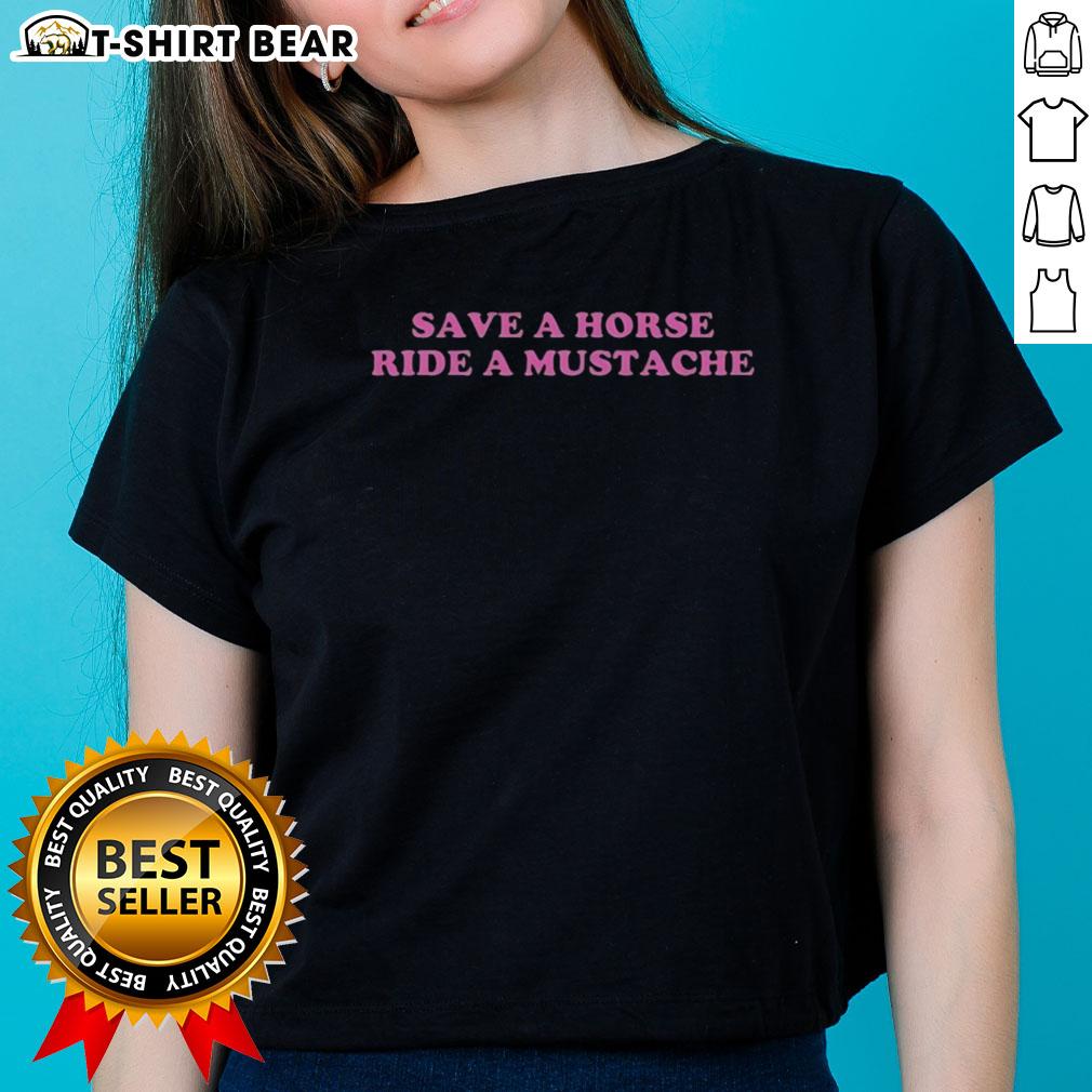 Hot Save A Horse Ride A Mustache Ladies Tee Hot Save A Horse Ride A Mustache Ladies Tee featuring a fun graphic design, perfect for horse lovers and casual wear.