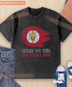 Hot Star Wars Come To The Arizona State Sun Devils Side Washed T-Shirt featuring a vibrant design, perfect for fans.
