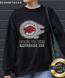 Stylish Hot Star Wars Arkansas Razorbacks side sweatshirt featuring vibrant graphics for fans and collectors.