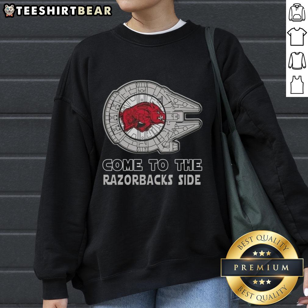 hot-star-wars-come-to-the-arkansas-razorbacks-side-sweatshirt Stylish Hot Star Wars Arkansas Razorbacks side sweatshirt featuring vibrant graphics for fans and collectors.