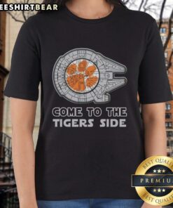 Hot Star Wars Come to the Clemson Tigers Side Ladies Tee featuring bold graphics and a stylish fit for fans.