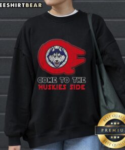Hot Star Wars Connecticut Huskies side sweatshirt featuring vibrant graphics and comfortable fit for fans and collectors.