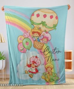 Hot Strawberry Shortcake Cartoon With Friends Blanket Customize Blanket