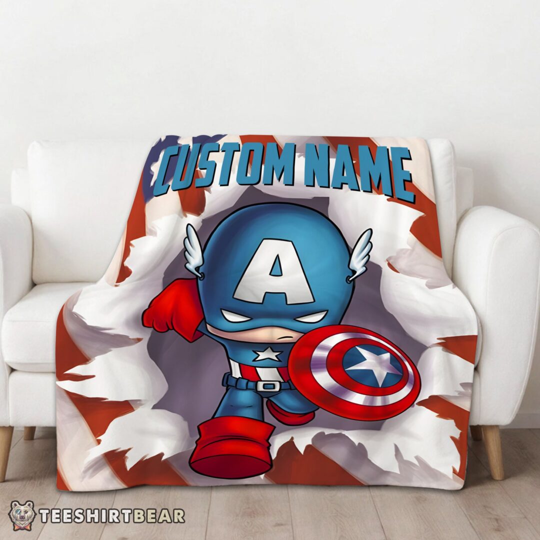 hot-superhero-marvel-avenger-chibi-captain-america-blanket-fleece-customized-blanket-mk-01 Hot Superhero Marvel Avenger Chibi Captain America Blanket Fleece Customized Blanket - Image 3