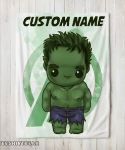 Hot Superhero Marvel Avenger Chibi Hulk Blanket Fleece Customized Blanket