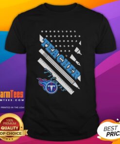 Hot Tennessee Titans Football X Teacher American Flag T-Shirt featuring bold graphics and vibrant colors for fans.