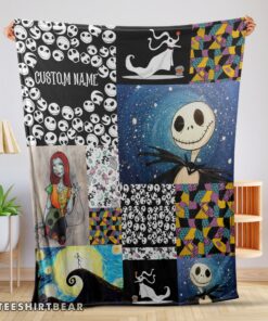 Hot The Nightmare Before Christmas Jack Skellington Sally Zero Halloween Customized Blanket